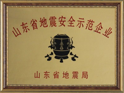 山東省地震安 全示范企業