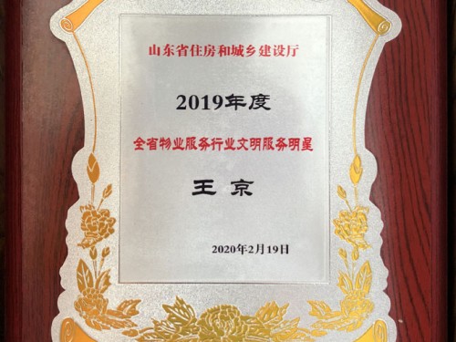 2019年度全省物業(yè)服務(wù)行業(yè)文明服務(wù)明星