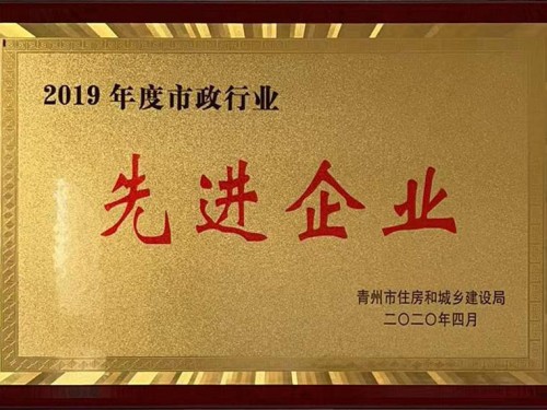 2019年度市政行業(yè)先 進(jìn)企業(yè)